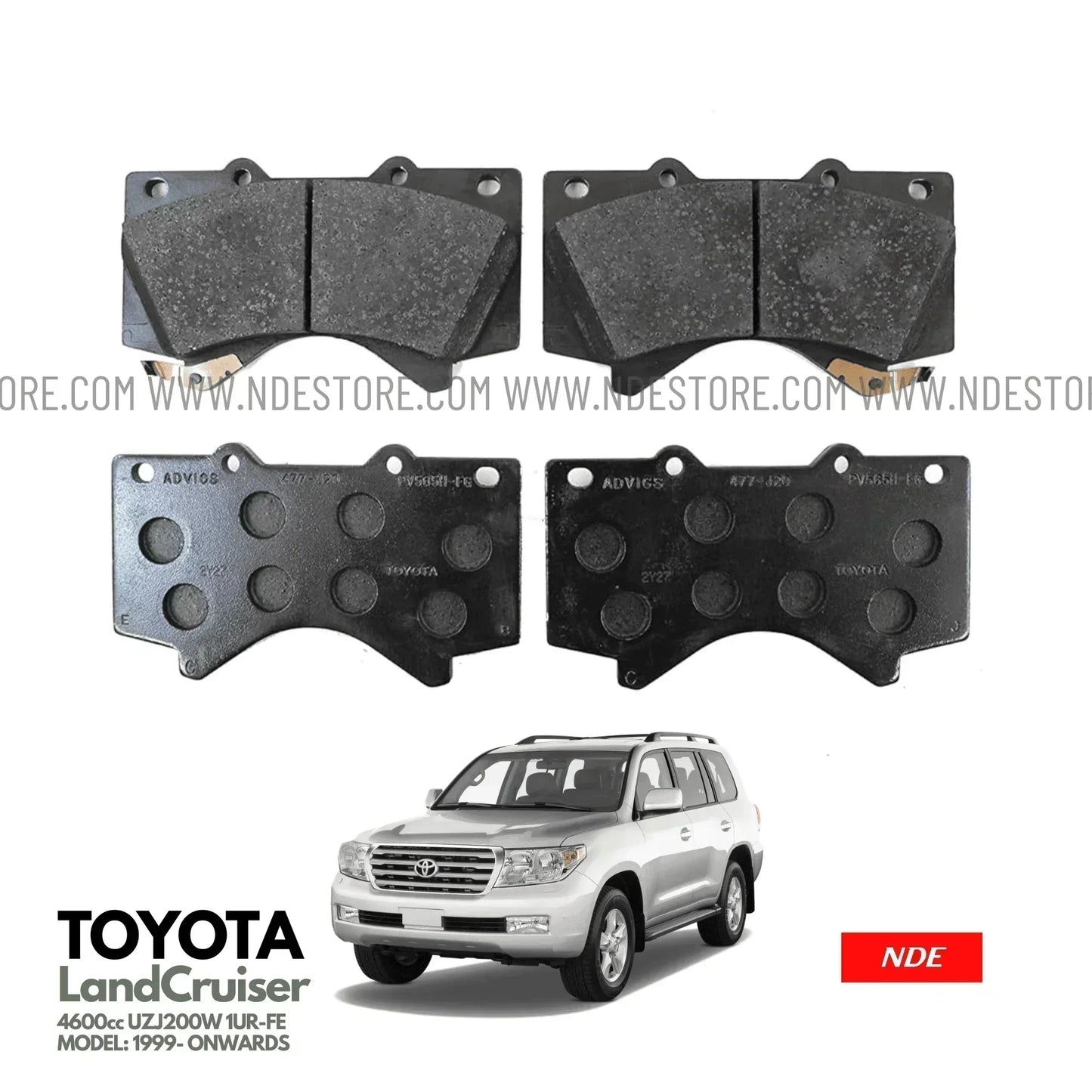 BRAKE DISC PAD SET FRONT GENUINE FOR TOYOTA LAND CRUISER 4600CC (2009-ONWARDS) - ndestore.com