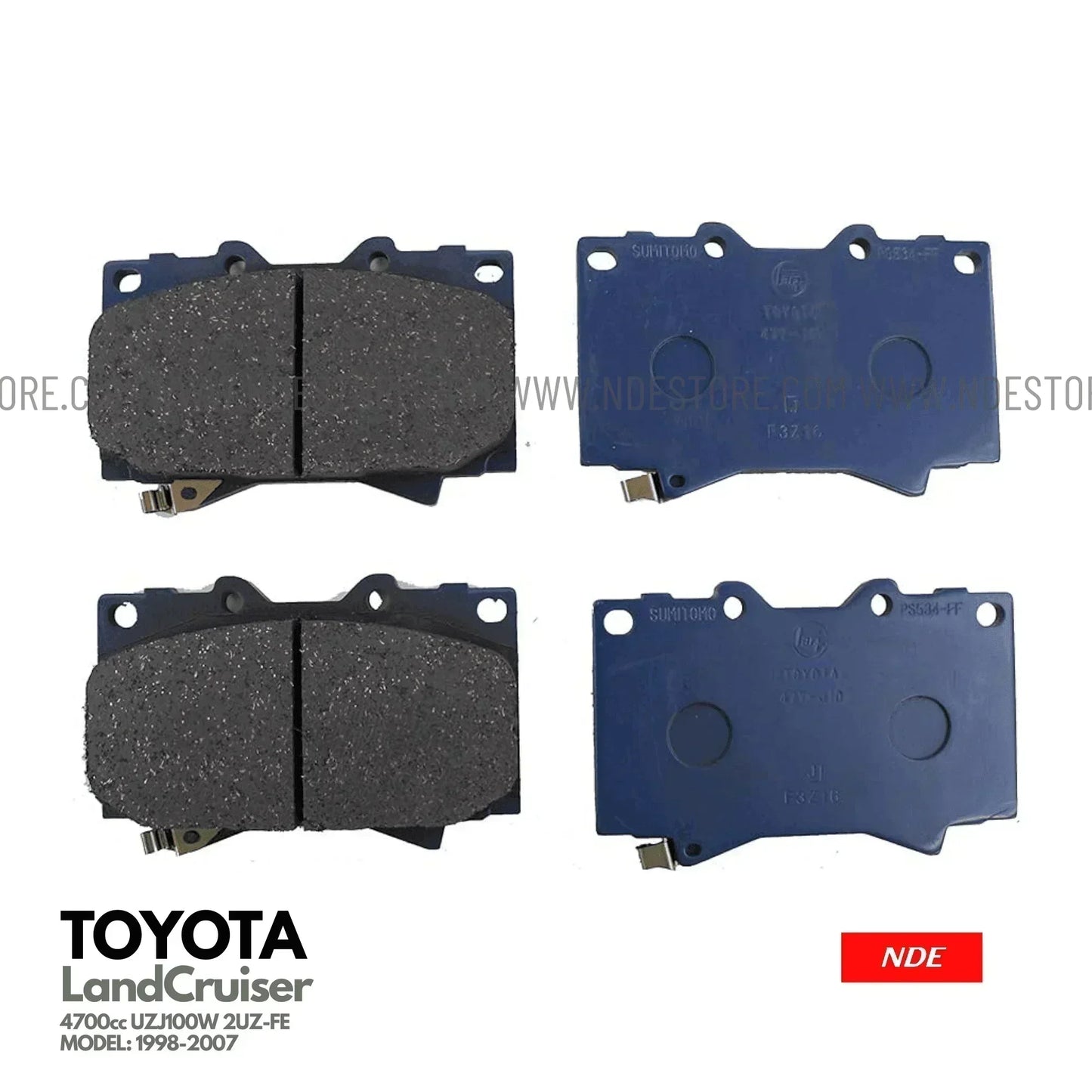 BRAKE DISC PAD SET FRONT GENUINE FOR TOYOTA LAND CRUISER 4600CC (2009-ONWARDS) - ndestore.com