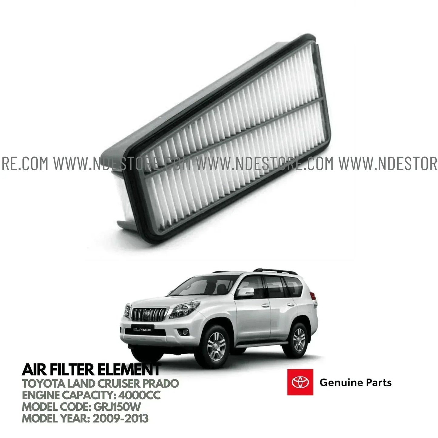 AIR FILTER ELEMENT GENUINE FOR TOYOTA LAND CRUISER 4000CC (2009-2013) - ndestore.com