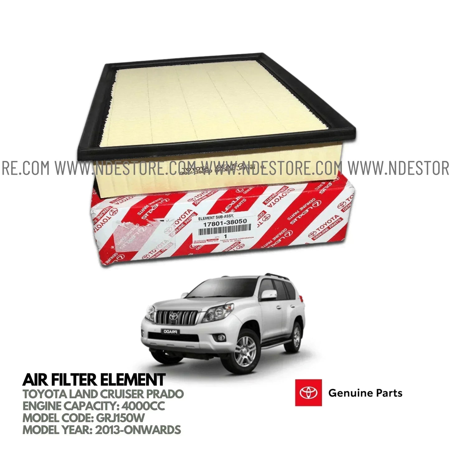 AIR FILTER ELEMENT GENUINE FOR TOYOTA LAND CRUISER 4000CC (2013-2025) - ndestore.com