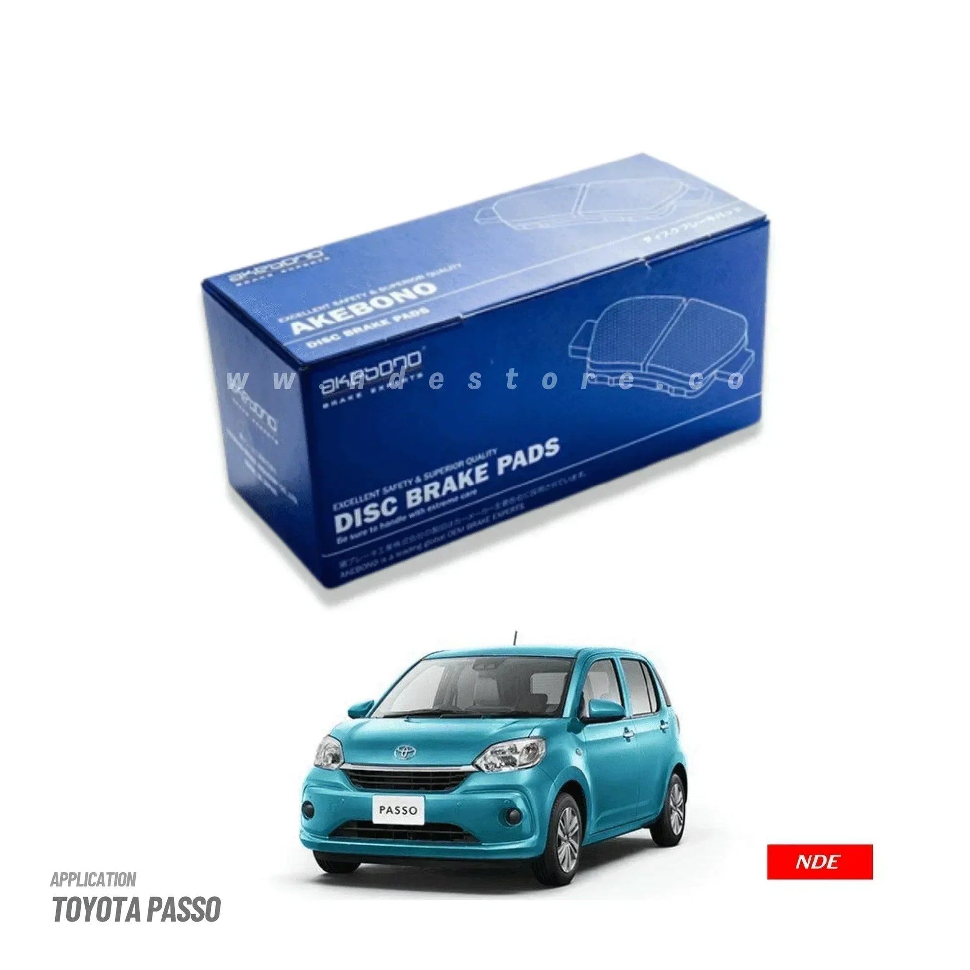 BRAKE DISC PAD SET FRONT AKEBONO FOR TOYOTA PASSO - ndestore.com