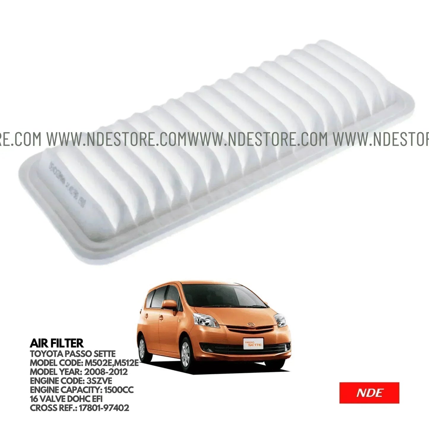 AIR FILTER ELEMENT GENUINE FOR TOYOTA PASSO SETTE 1500CC (2008-2012) - ndestore.com