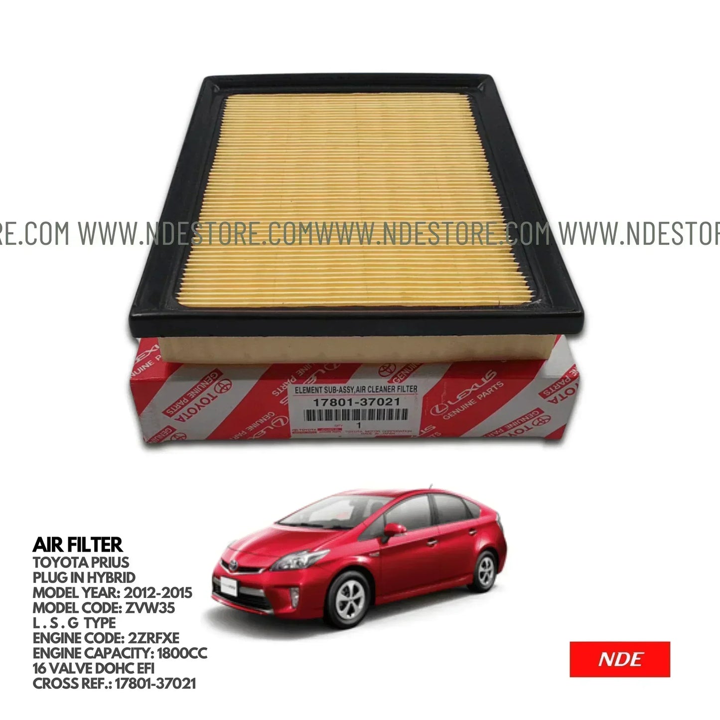 AIR FILTER ELEMENT GENUINE FOR TOYOTA PRIUS PLUG IN HYBRID (2012-2015) - ndestore.com