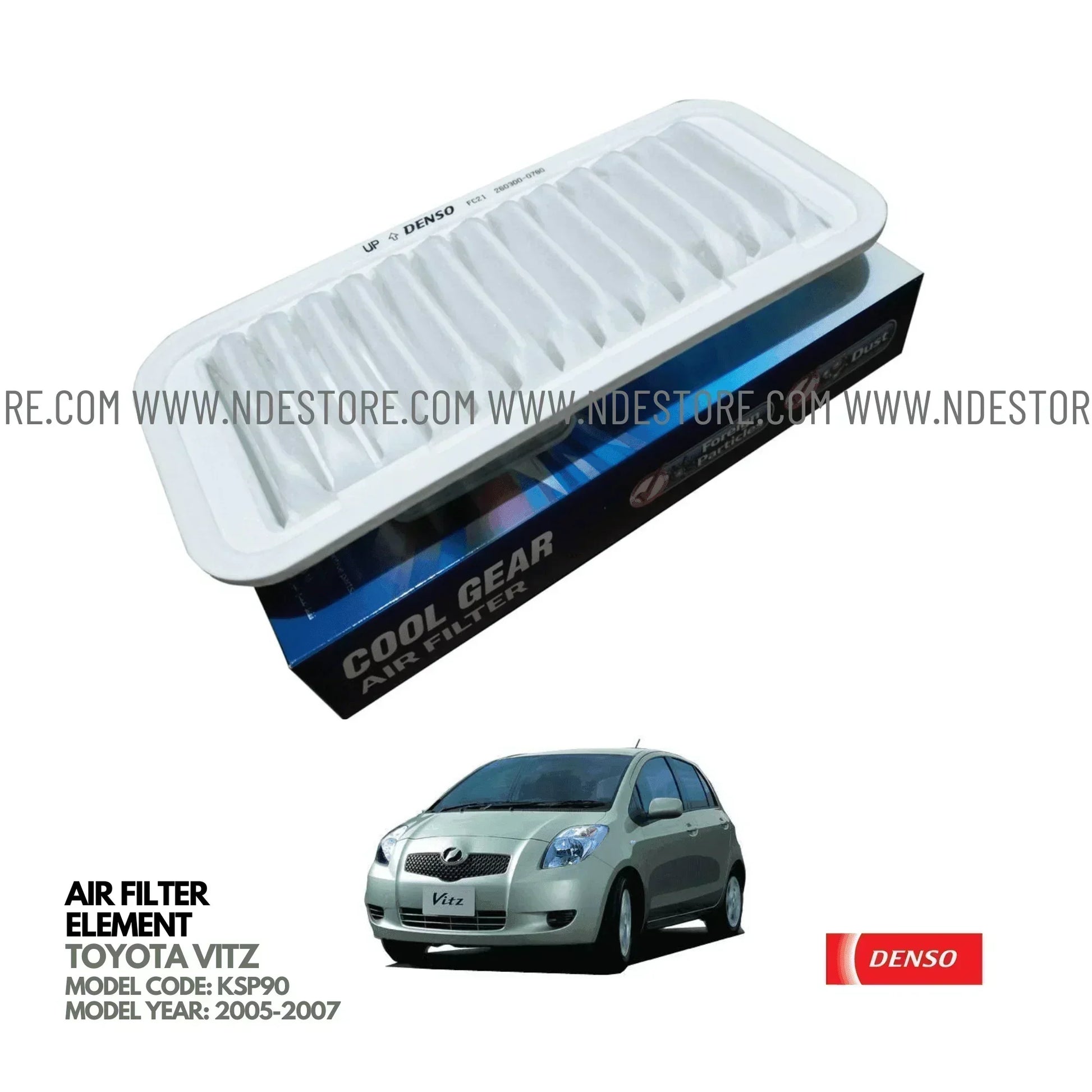 AIR FILTER ELEMENT DENSO FOR TOYOTA VITZ 1000CC (2005-2007) - ndestore.com