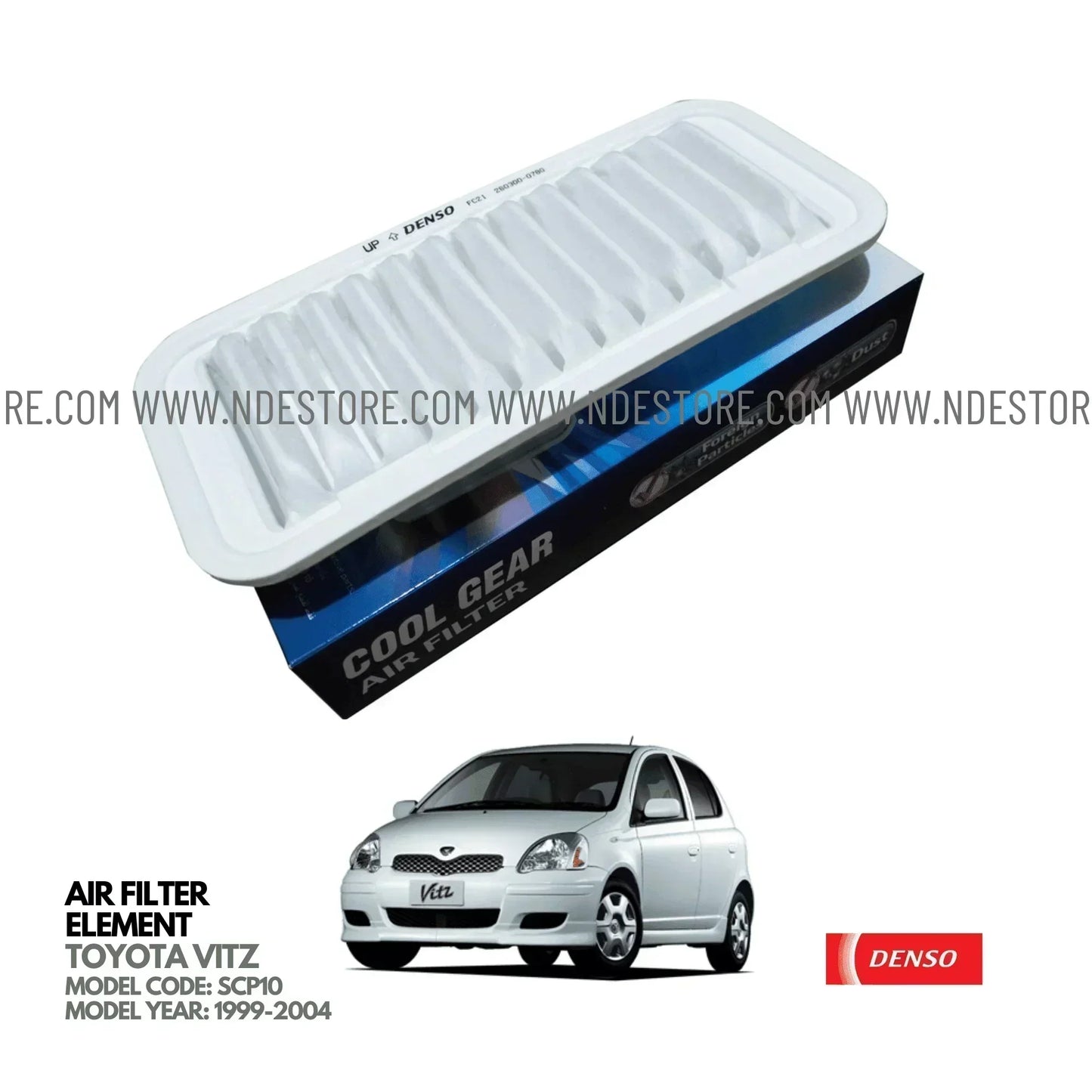 AIR FILTER ELEMENT DENSO FOR TOYOTA VITZ 1000CC (1999-2004) - ndestore.com