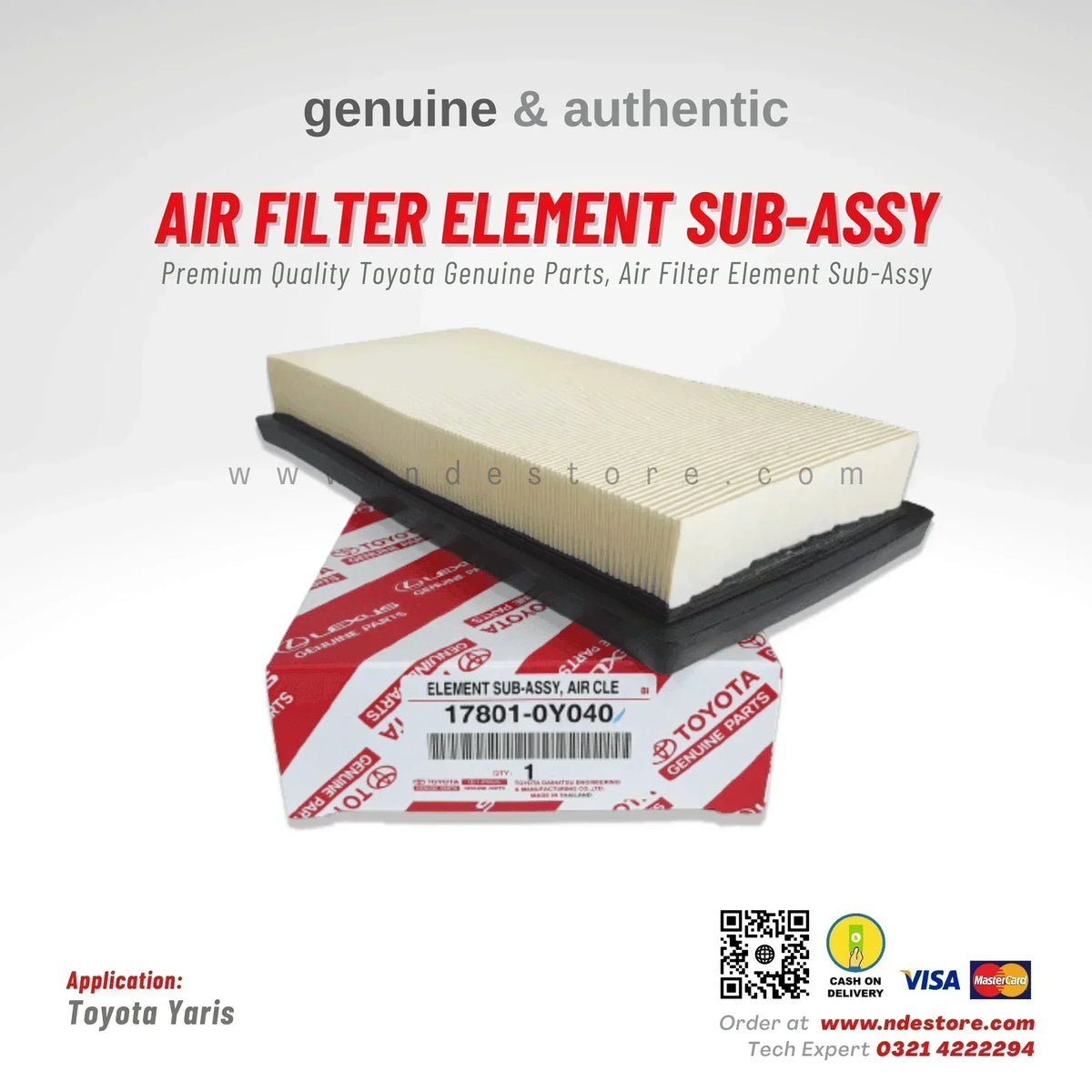 AIR FILTER ELEMENT GENUINE FOR TOYOTA YARIS - ndestore.com