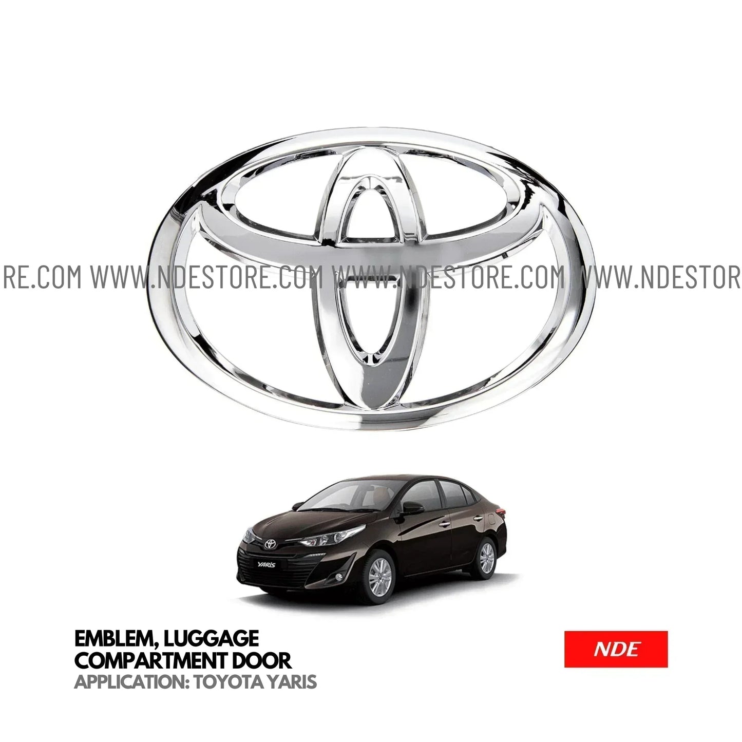 EMBLEM, LUGGAGE COMPARTMENT DOOR FOR TOYOTA YARIS - ndestore.com