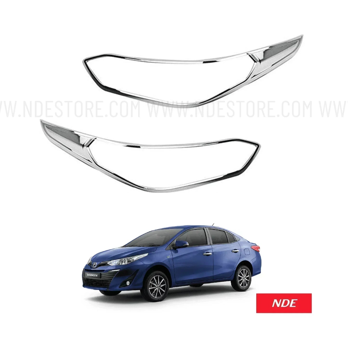HEADLIGHT CHROME COVER FOR TOYOTA YARIS (2018-2024) - ndestore.com