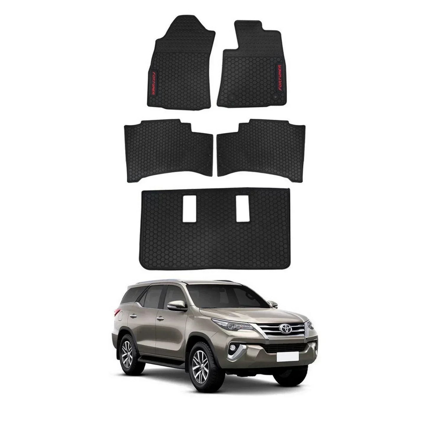 FLOOR MAT PREMIUM RUBBER MATERIAL FOR TOYOTA FORTUNER (2016-2025) - ndestore.com