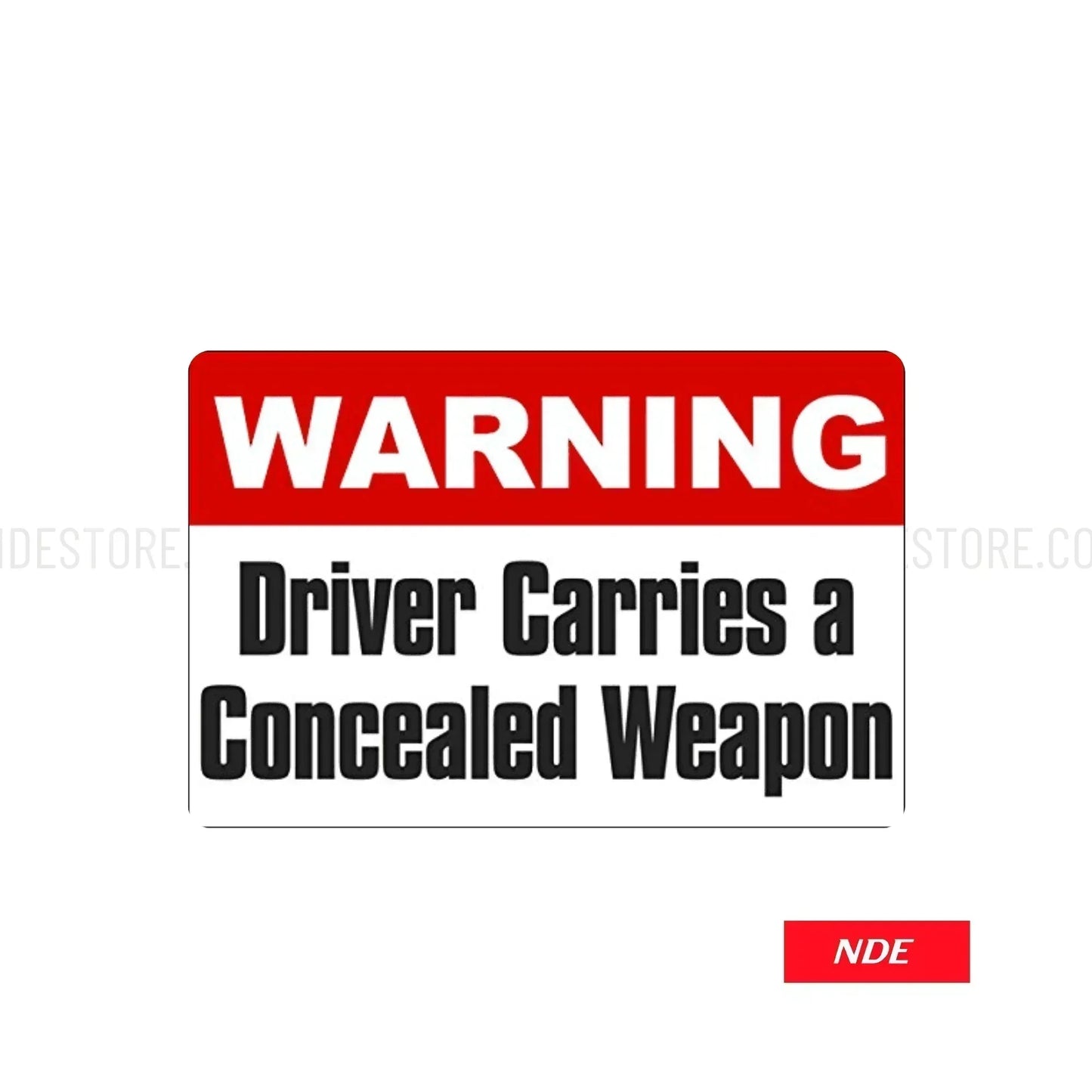 STICKER WARNING DRIVER CARRIES - ndestore.com