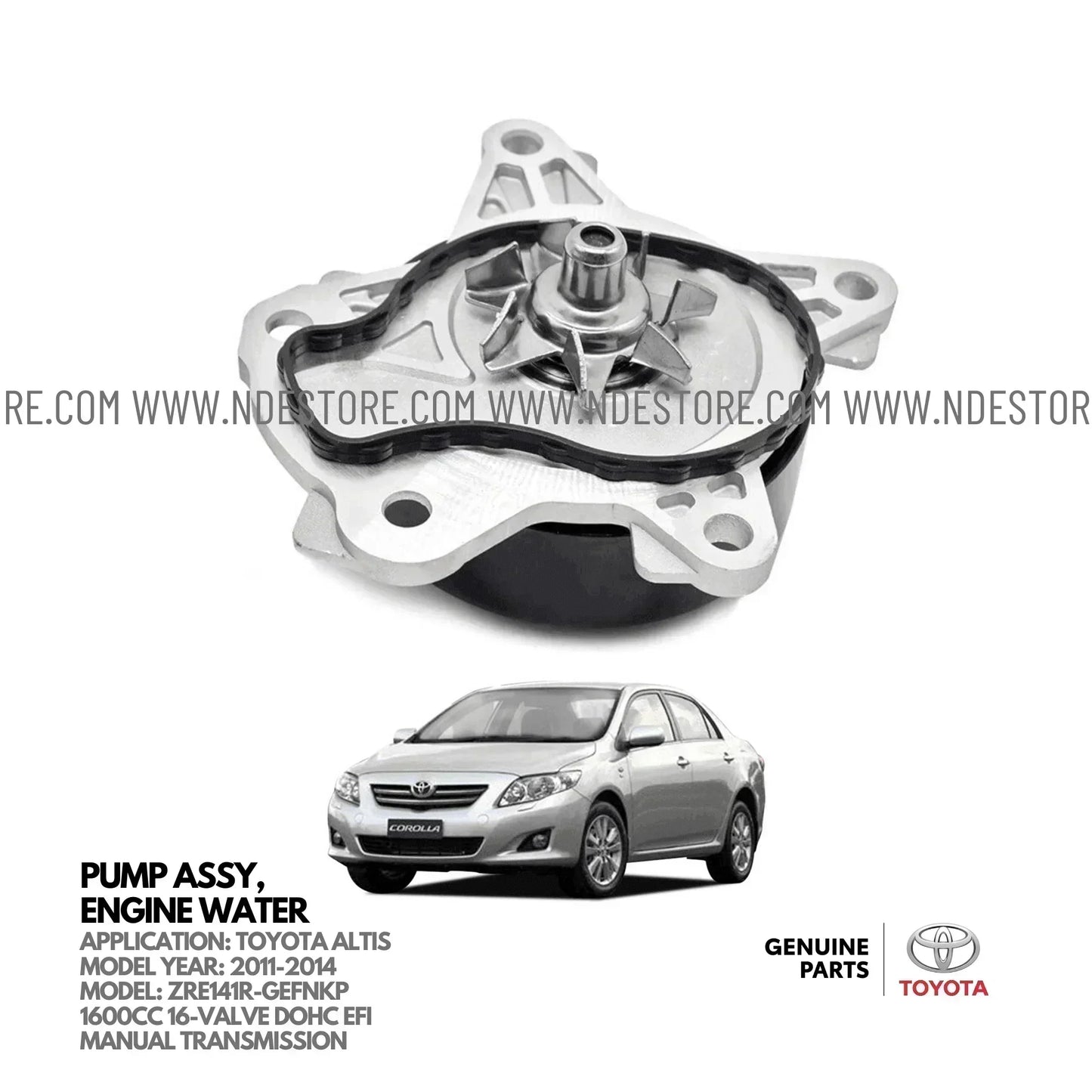 WATER PUMP ASSY GENUINE FOR TOYOTA ALTIS (2011-2014) - ndestore.com