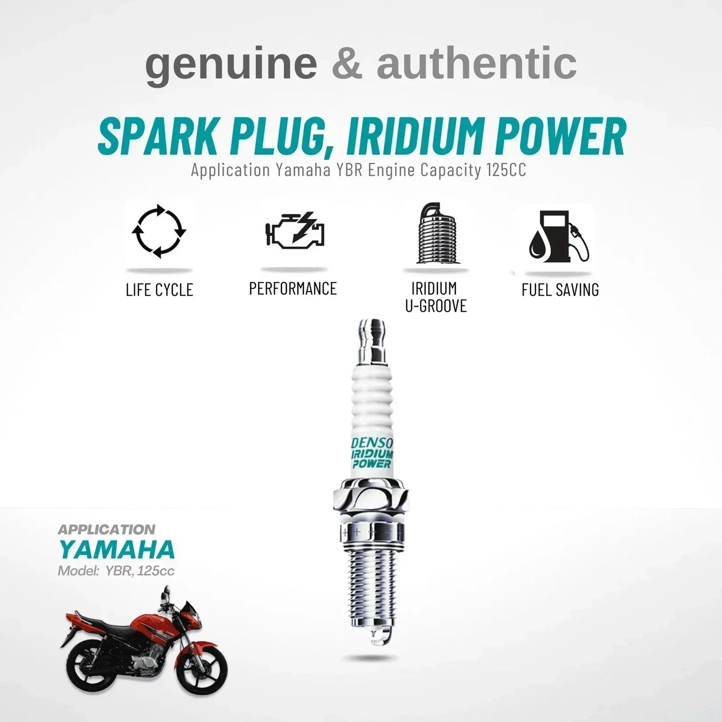 SPARK PLUG DENSO IRIDIUM POWER FOR YAMAHA YBR 125CC - ndestore.com