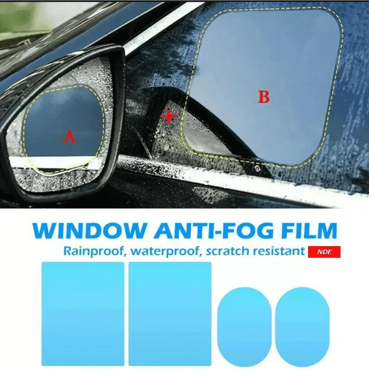 SIDE MIRROR ANTI FOG FILM FOR CRYSTAN CLEAR VISION - ndestore.com