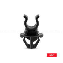 Black plastic clip with 'NDE' branding on a white background