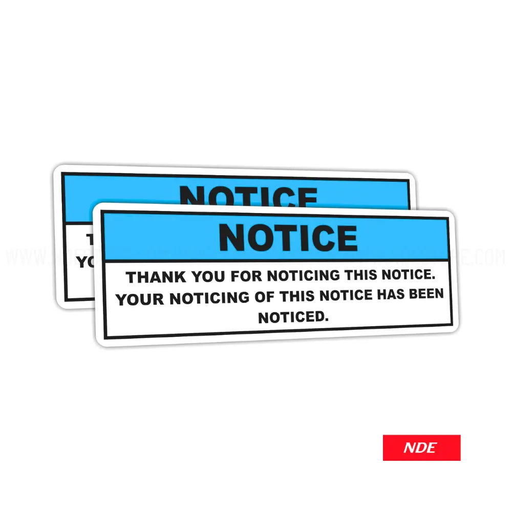 STICKER DECAL NOTICE