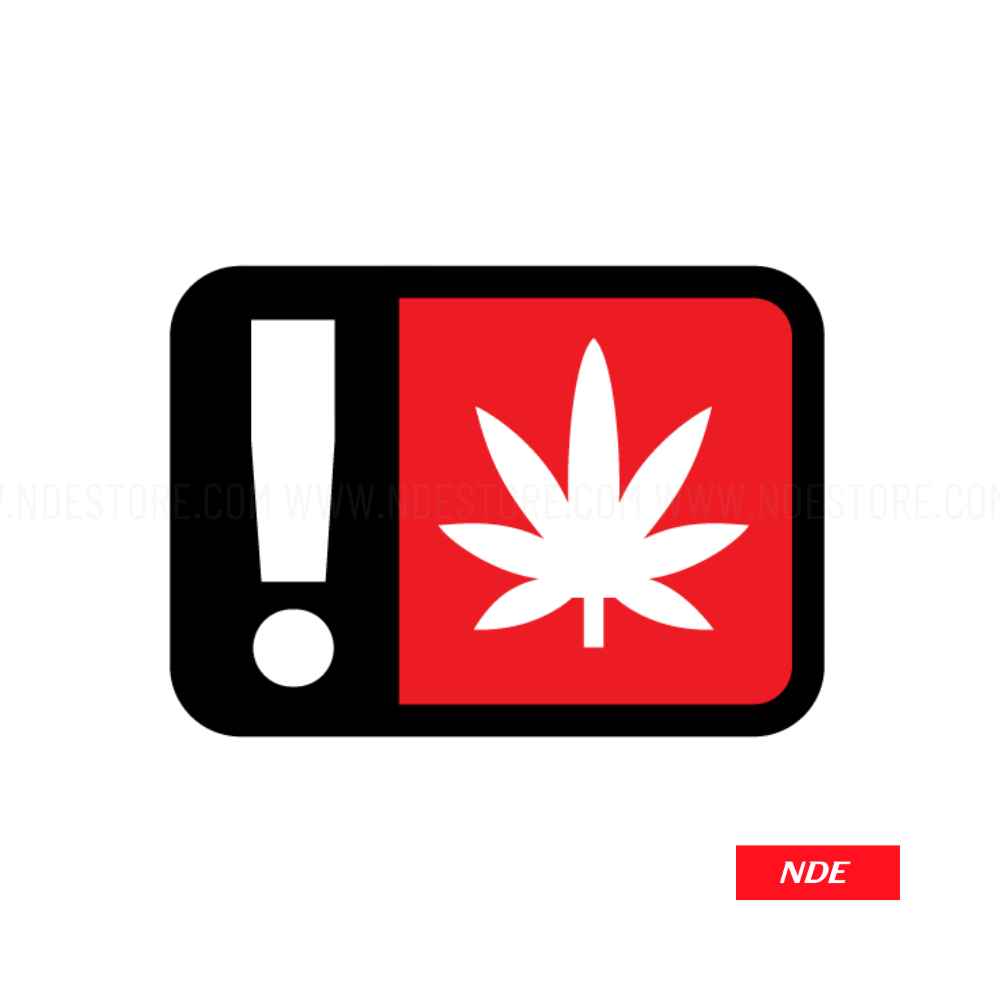 STICKER DECAL CANNABIS CAUTION