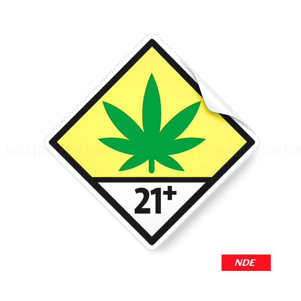 STICKER DECAL CANNABAS 21+