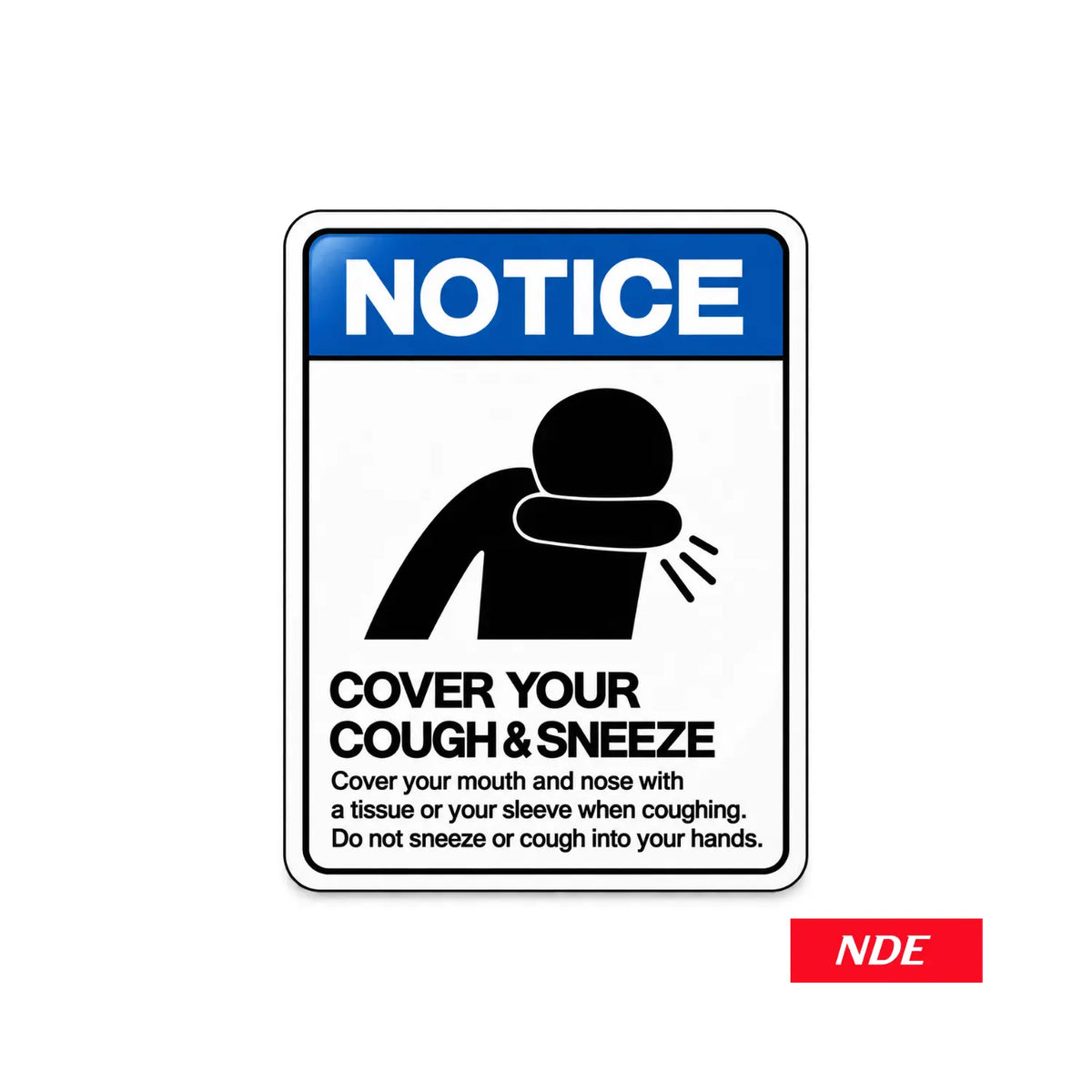 Cover Your Cough Sneeze warning sticker decal