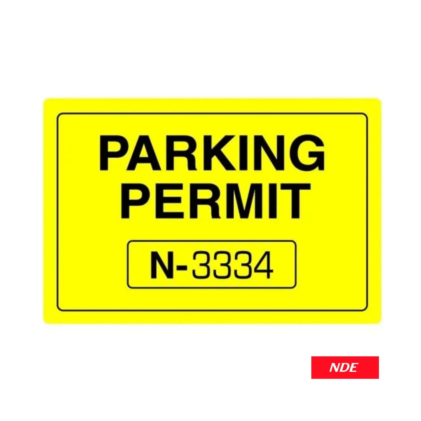 STICKER DECAL PARKING PERMIT
