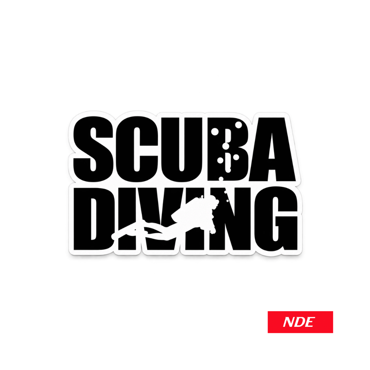 STICKER DECAL SCUBA DIVING BLACK