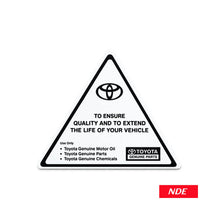 STICKER BONNET HOOD LABELS FOR TOYOTA