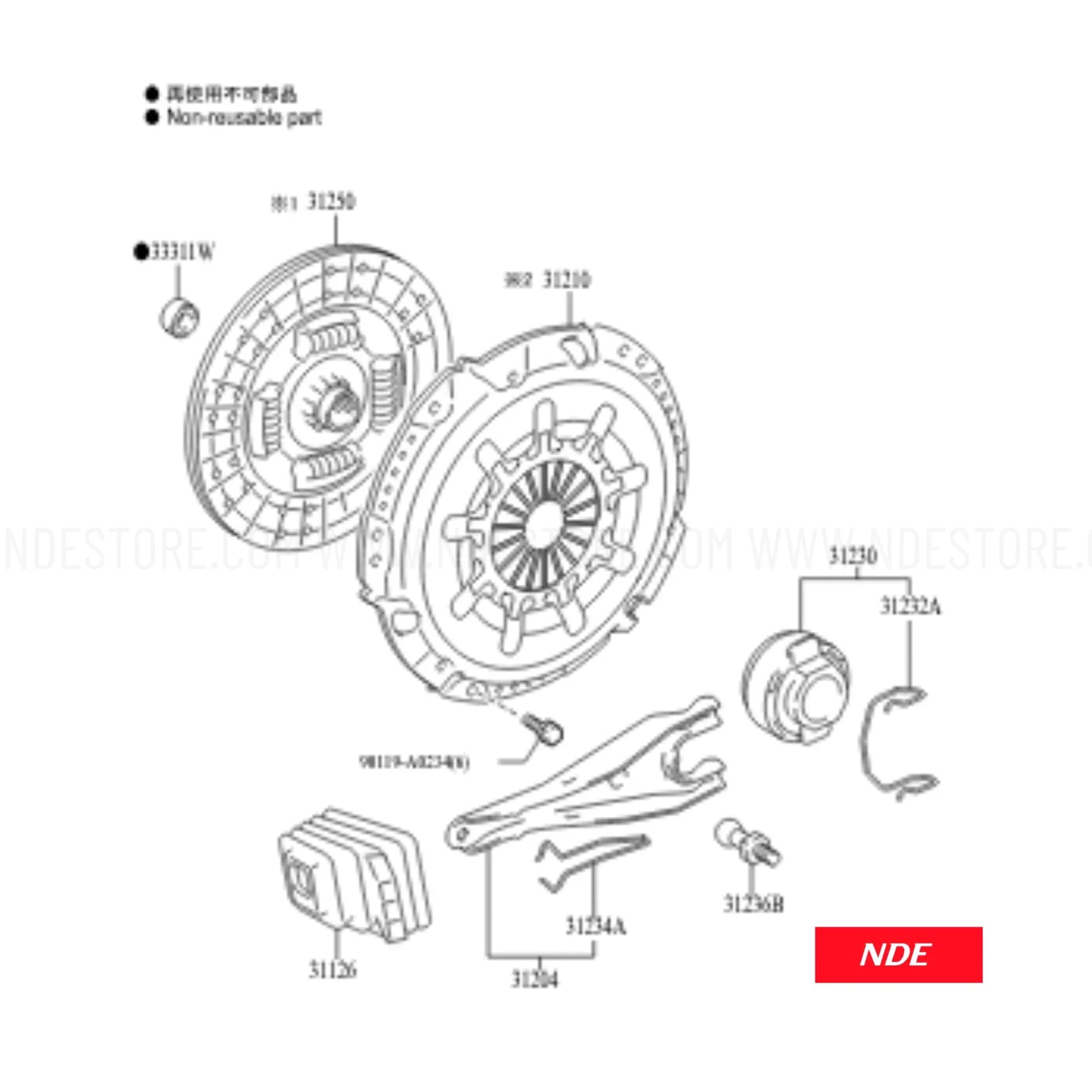 CLUTCH PRESSURE SET GENUINE FOR TOYOTA COROLLA GRANDE 1.8L