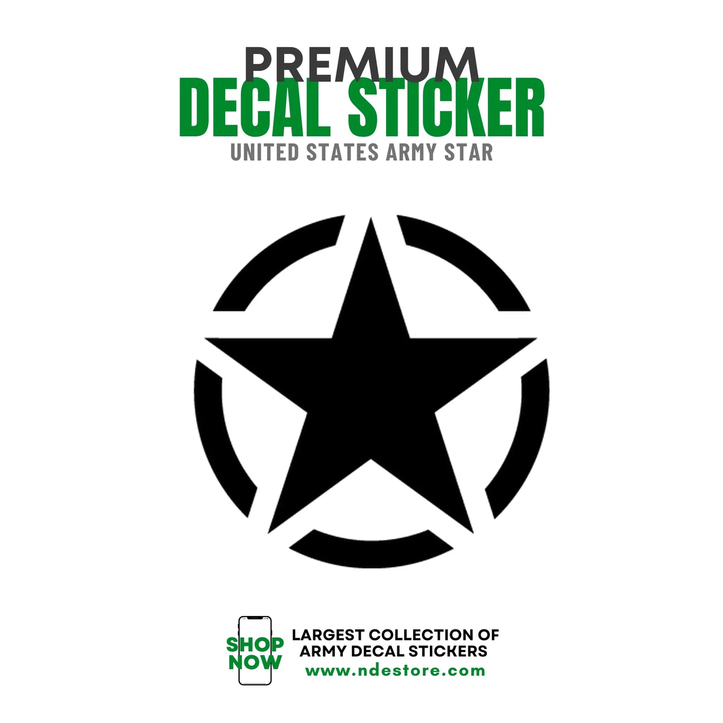 STICKER DECAL US ARMY STAR