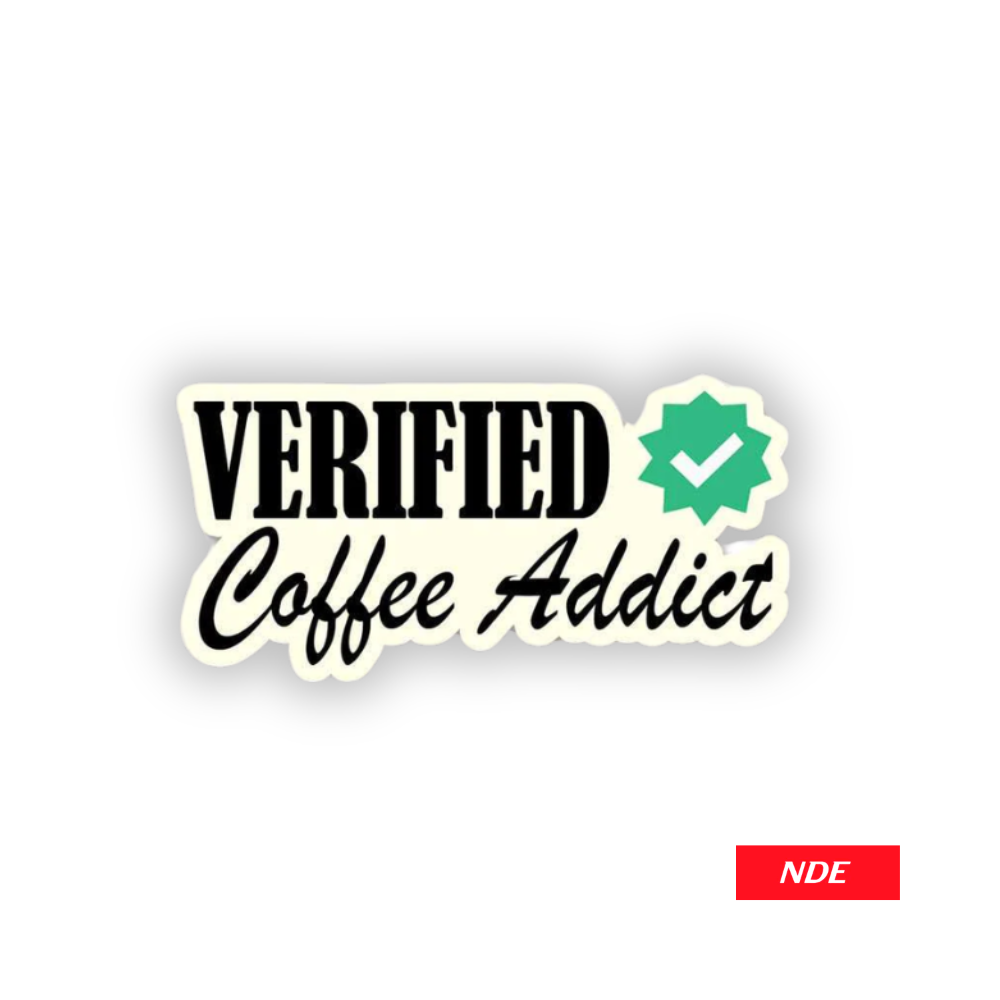 STICKER DECAL VERIFIED COFFEE ADDICT