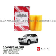 OIL FILTER GENUINE FOR TOYOTA LAND CRUISER PRADO 2700CC (2012-2015) - ndestore.com