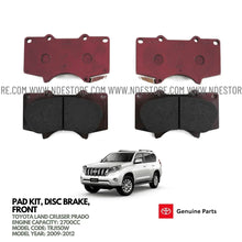 BRAKE DISC PAD SET FRONT GENUINE FOR TOYOTA LAND CRUISER PRADO 2700CC (2009-2012) - ndestore.com