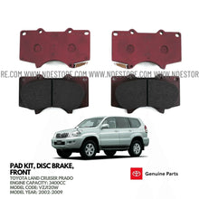 BRAKE DISC PAD SET FRONT GENUINE FOR TOYOTA LAND CRUISER PRADO 3400CC (2002-2009) - ndestore.com