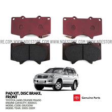 BRAKE DISC PAD SET FRONT GENUINE FOR TOYOTA LAND CRUISER PRADO 4000CC (2005-2009) - ndestore.com