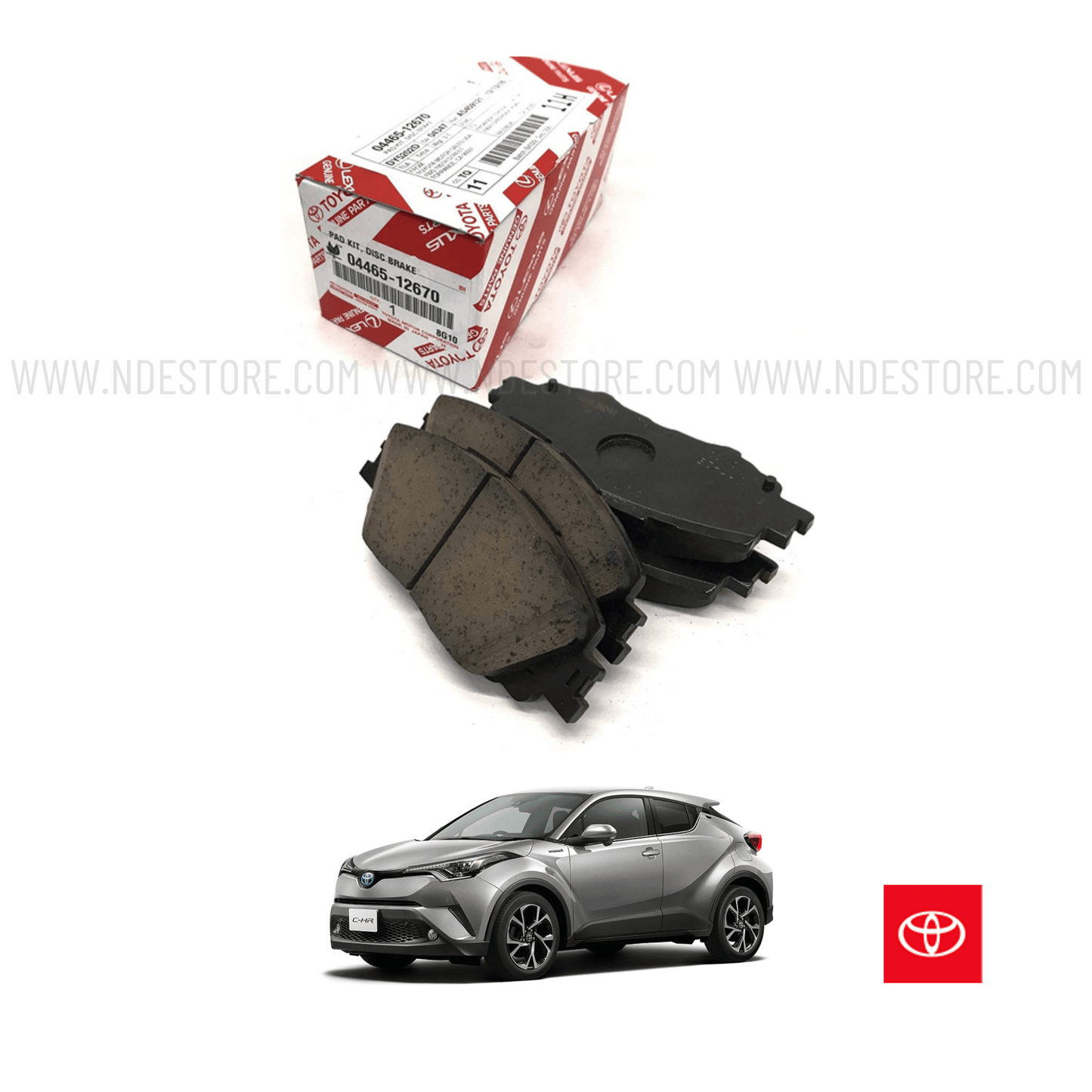 BRAKE DISC PAD SET REAR GENUINE FOR TOYOTA C-HR - ndestore.com