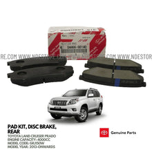 BRAKE DISC PAD SET REAR GENUINE FOR TOYOTA LAND CRUISER PRADO 4000CC (2013-2025) - ndestore.com
