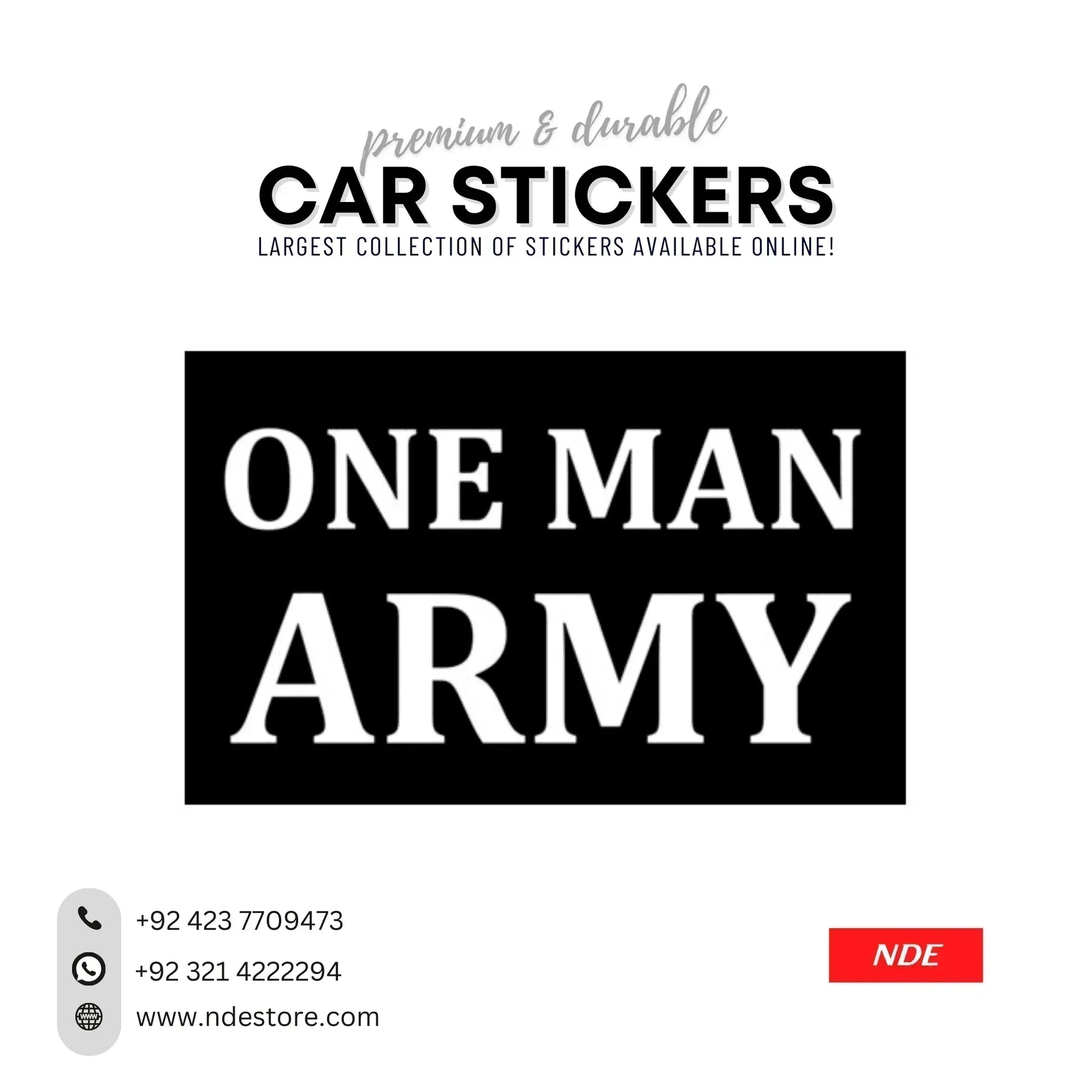 STICKER, ONE MAN ARMY (SKU: 9355121) - ndestore.com