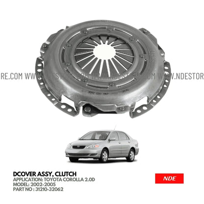 CLUTCH COVER ASSY FOR TOYOTA COROLLA 2.0D (2002-2005) - ndestore.com