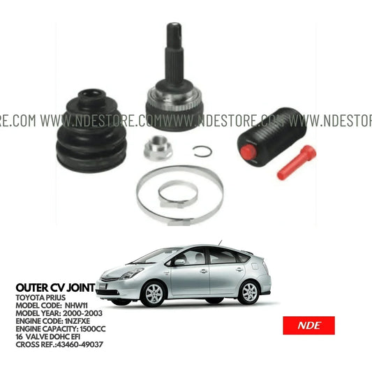 CV JOINT COMPLETE KIT OUTER FOR TOYOTA PRIUS 1500CC (2000-2003) - ndestore.com
