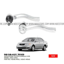TIE ROD END ASSY FOR TOYOTA COROLLA 2.0D (2002-2005) - ndestore.com