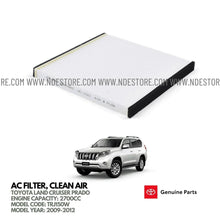 CABIN AC FILTER GENUINE FOR TOYOTA LAND CRUISER PRADO 2700CC (2009-2013) - ndestore.com
