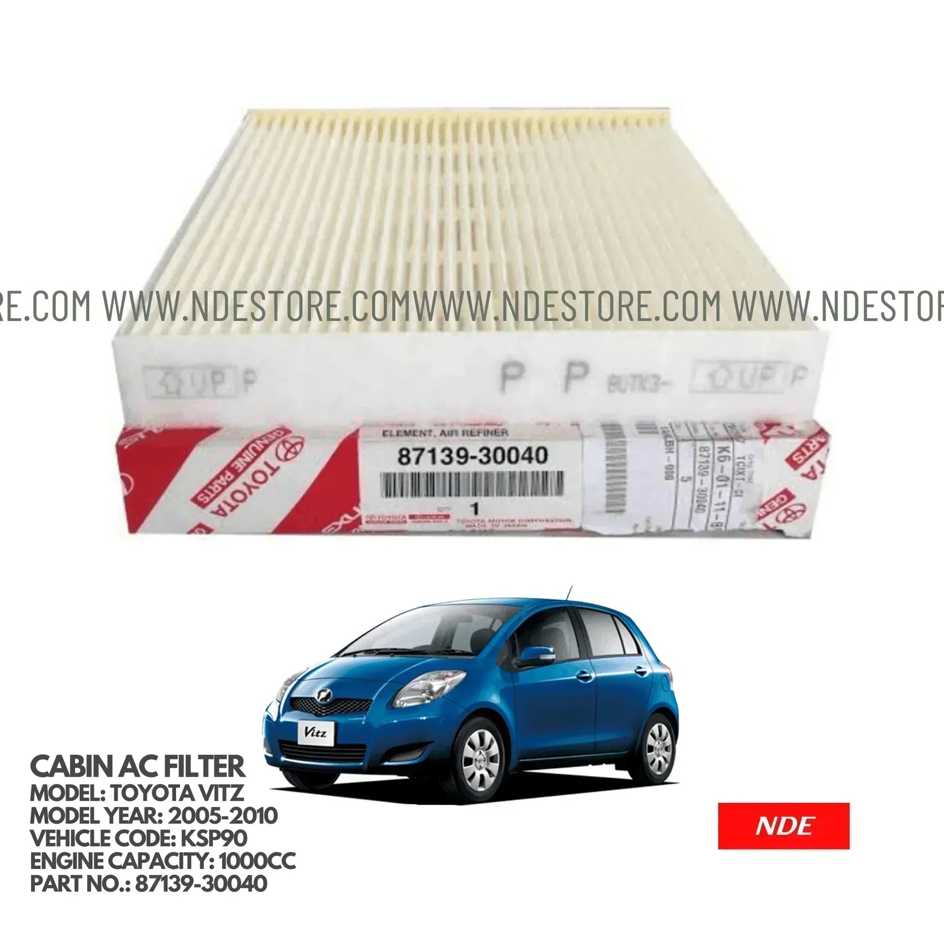 CABIN AC FILTER GENUINE FOR TOYOTA VITZ KSP90 (2005-2010) - ndestore.com