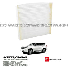 CABIN AC FILTER GENUINE FOR TOYOTA LAND CRUISER PRADO 2700CC (2015-2025) - ndestore.com