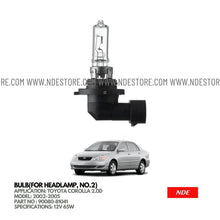 BULB FOR HEADLAMP FOR TOYOTA COROLLA 2.0D (2002-2005) - ndestore.com