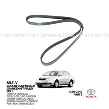 BELT V FOR COOLER COMPRESSOR TO CRANKSHAFT PULLEY NO 1 FOR TOYOTA COROLLA 2.0D (2008-2011) - ndestore.com