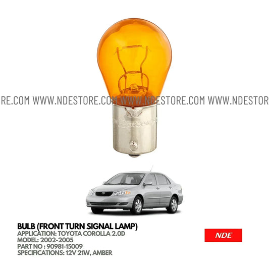 BULB FRONT TURN SIGNAL LAMP FOR TOYOTA COROLLA 2.0D (2002-2005) - ndestore.com