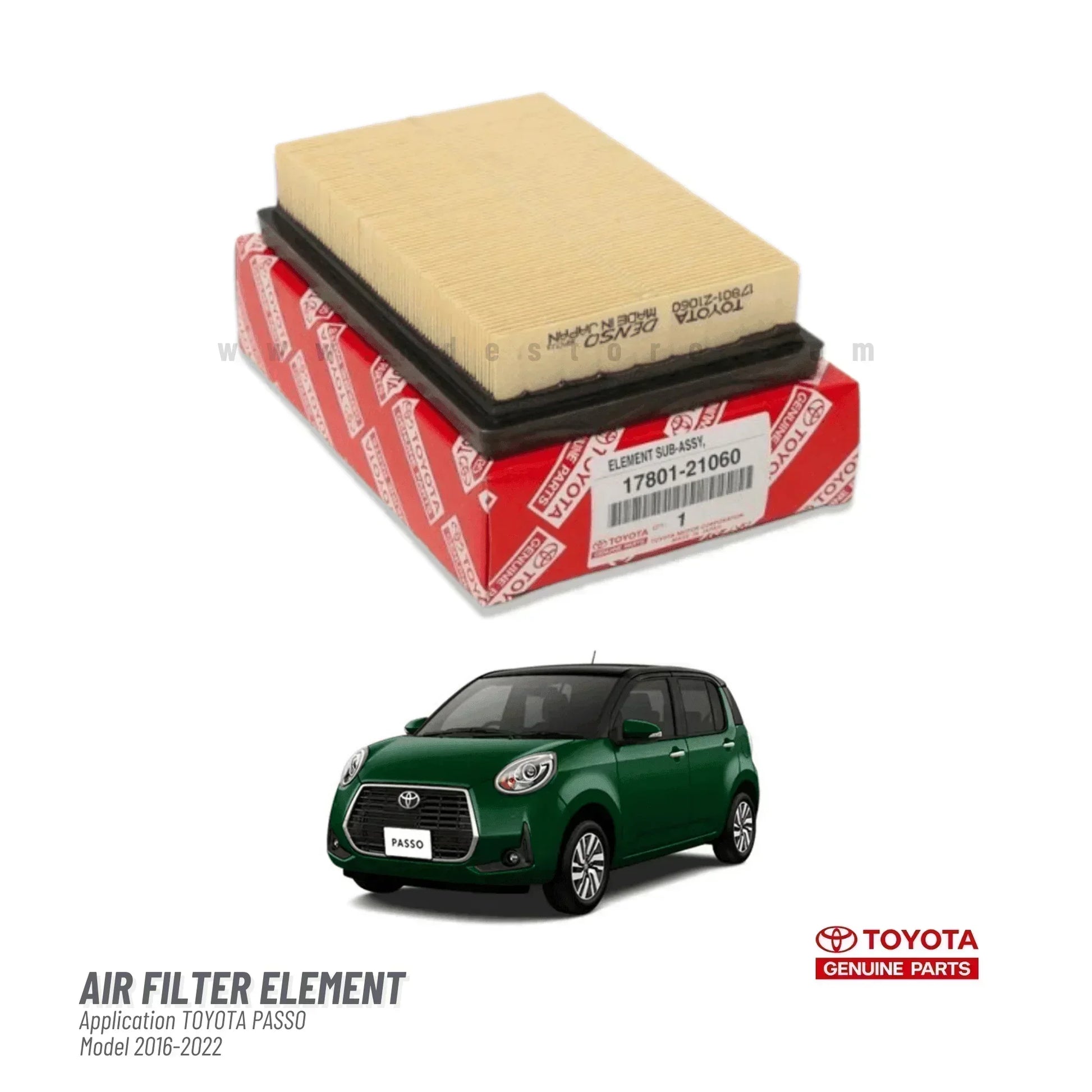 AIR FILTER ELEMENT GENUINE 1000CC FOR TOYOTA PASSO (2010-2025) - ndestore.com