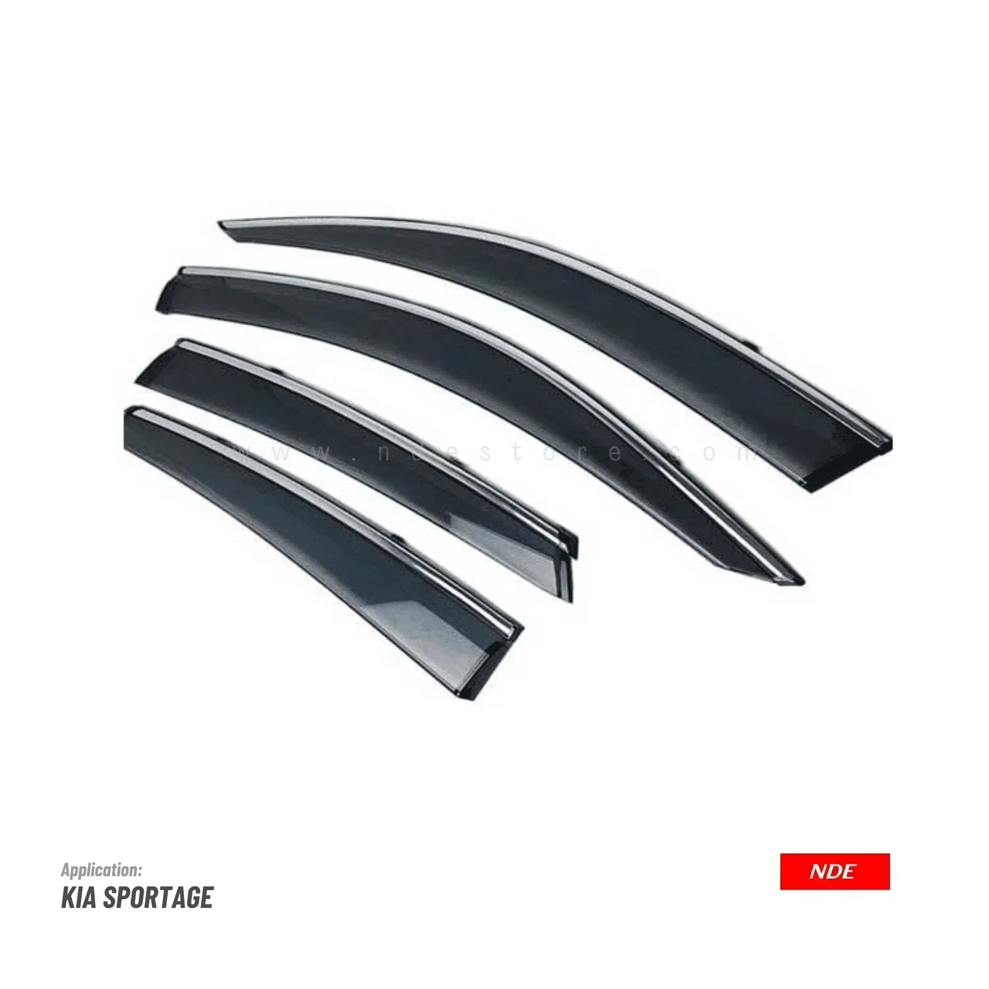 AIR PRESS BLACK TINTED DOOR WINDOW VISOR FOR KIA SPORTAGE - TXR - ndestore.com