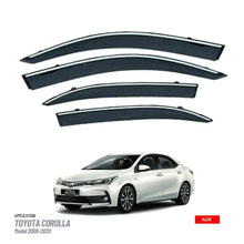 AIR PRESS BLACK TINTED DOOR WINDOW VISOR FOR TOYOTA COROLLA (2008-2025) - ndestore.com