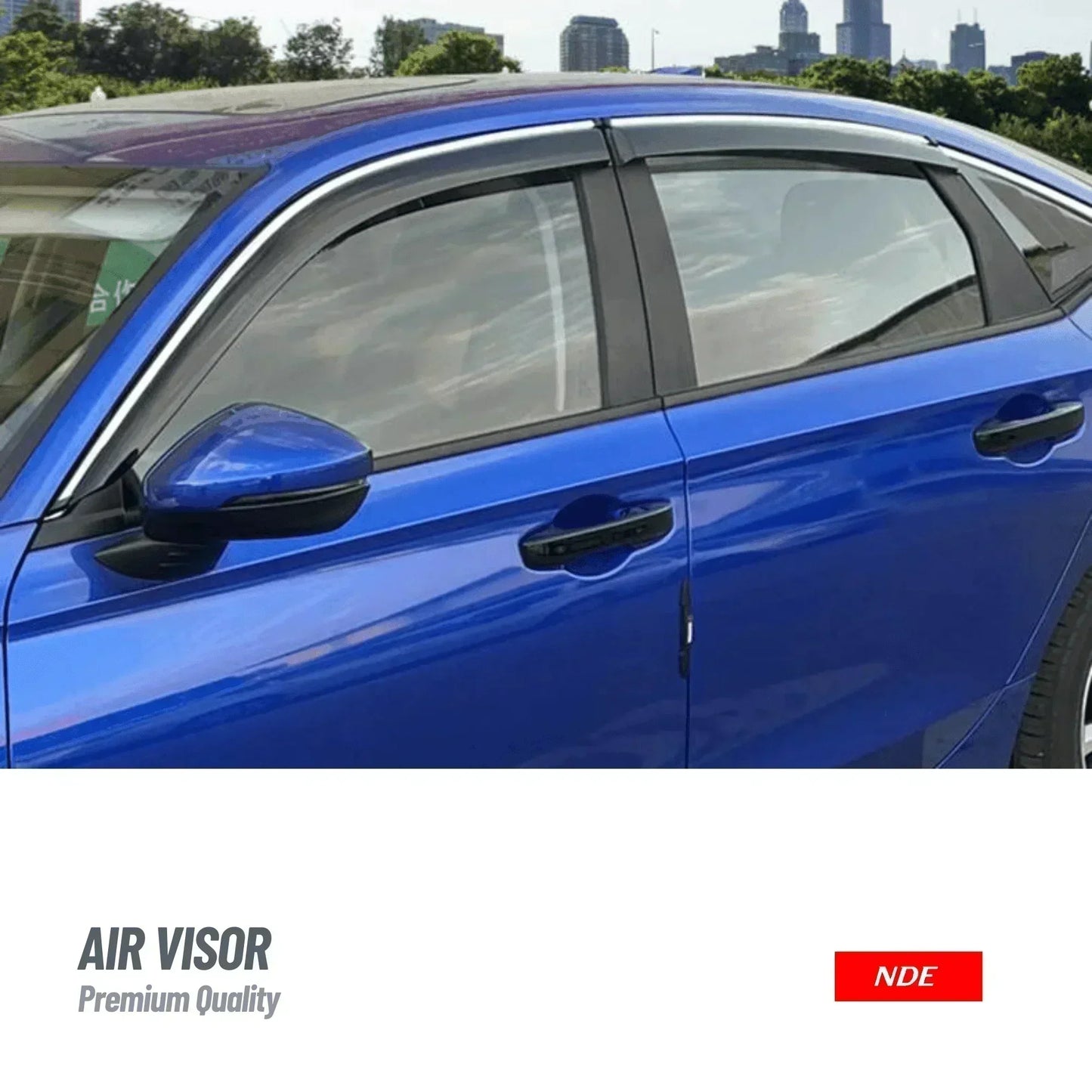 AIR PRESS BLACK TINTED DOOR WINDOW VISOR FOR HONDA CIVIC (2012-2016) - ndestore.com