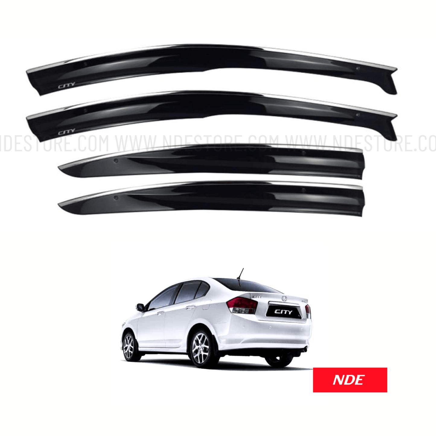 AIR PRESS BLACK IMPORTED DOOR WINDOW VISOR FOR HONDA CITY (2008-2021) - ndestore.com