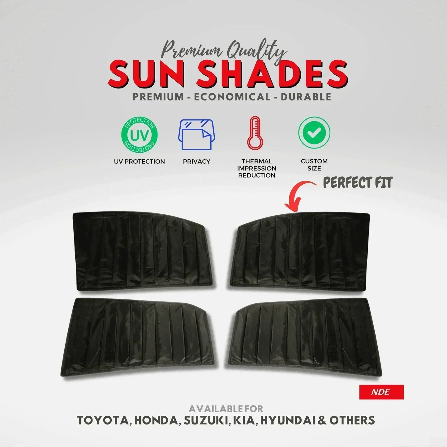 SUN SHADE BLACK WRINKLE FOR HONDA CITY (ALL MODELS) - ndestore.com